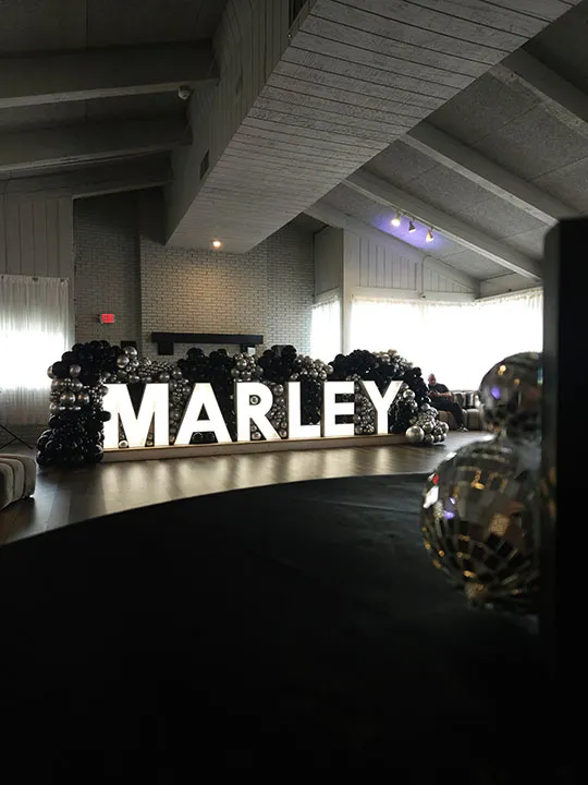 Decor and details at a Sweet 16 party at The Little Cottage