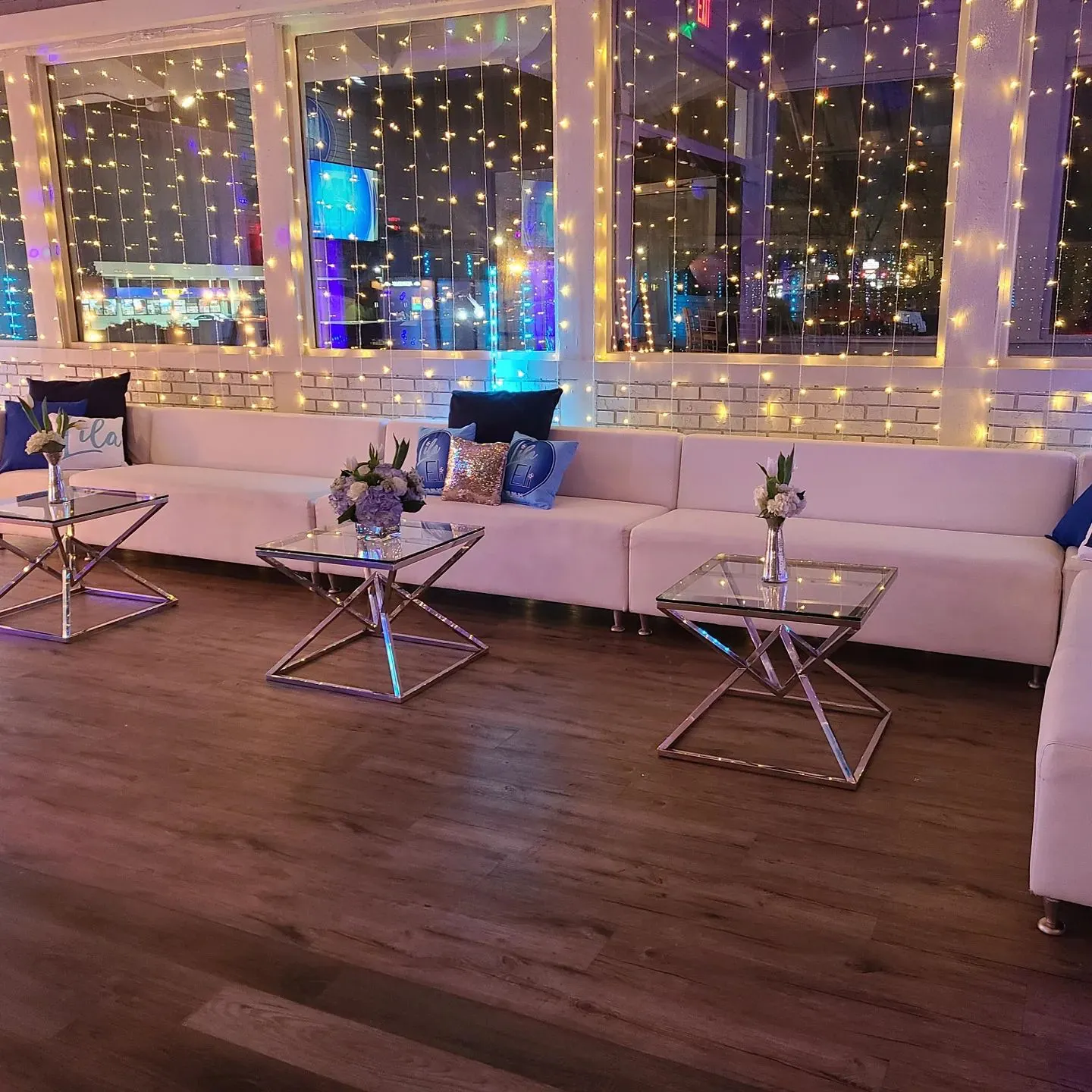 Reception decor for a Mitzvah at The Little Cottage